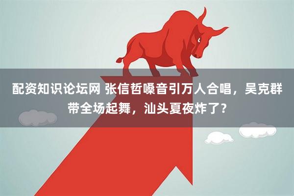 配资知识论坛网 张信哲嗓音引万人合唱，吴克群带全场起舞，汕头夏夜炸了？